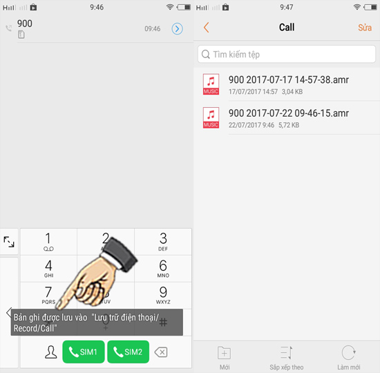 Bước 3: Xem lại file ghi âm.